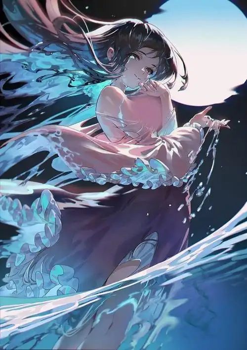 水色幻想插画